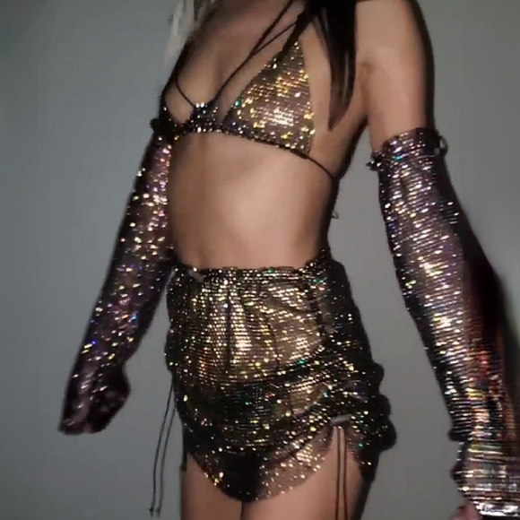 NEW 4PC MOUS3PIE ALYXA RHINESTONE CRYSTAL FESTIVAL SET - Picture 2 of 9